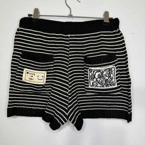 POL Black & White Striped Knit Shorts | Size S | Love in Cali Patch NWOT - Picture 2 of 6